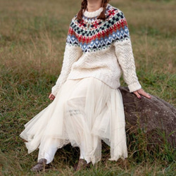 手編み  セーター creema 限定  復古文芸のスタイル 贈り  冬の保温   850g      受付生産 3枚目の画像