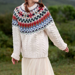 手編み  セーター creema 限定  復古文芸のスタイル 贈り  冬の保温   850g      受付生産 5枚目の画像