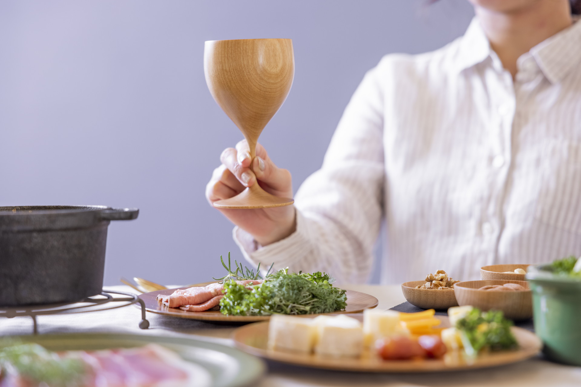 木製ワイングラス紺瑠璃 -Konruri-