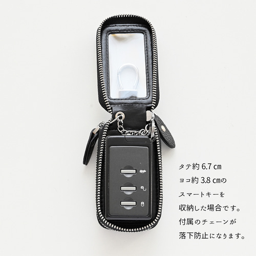 2個収納 【 スマートキーケース ダブル 】 くすみカラー レディース 窓