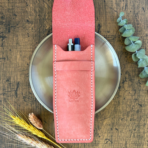 ペンケース】 イタリア プエブロレザー ブルー Cobalt かわいい