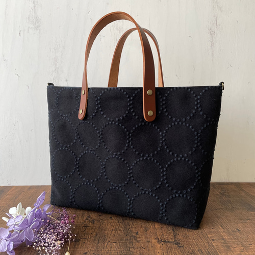 専用　ミナペルホネン　タンバリンdopブラック　バッグ　ハンドメイド♪ 専用 ミナペルホネン タンバリンdopブラック バッグ ハンドメイド