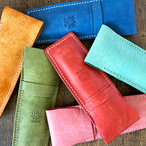 ペンケース】 イタリア プエブロレザー ピンク Rosa かわいい おしゃれ