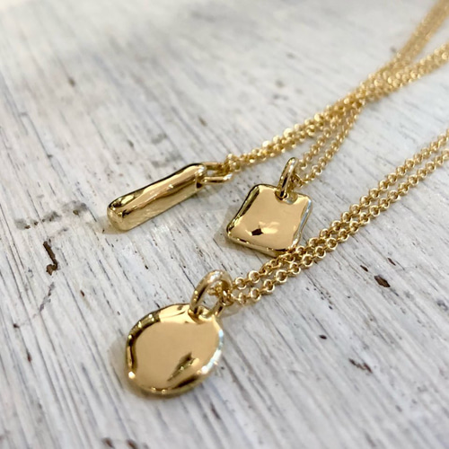 K18/一点物【円形】ミニプレートペンダント /No.00196280 ネックレス