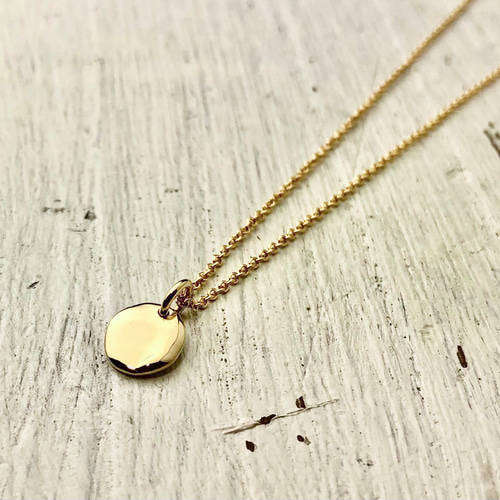 K18/一点物【円形】ミニプレートペンダント /No.00196280 ネックレス