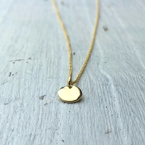 K18/一点物【円形】ミニプレートペンダント /No.00196280 ネックレス