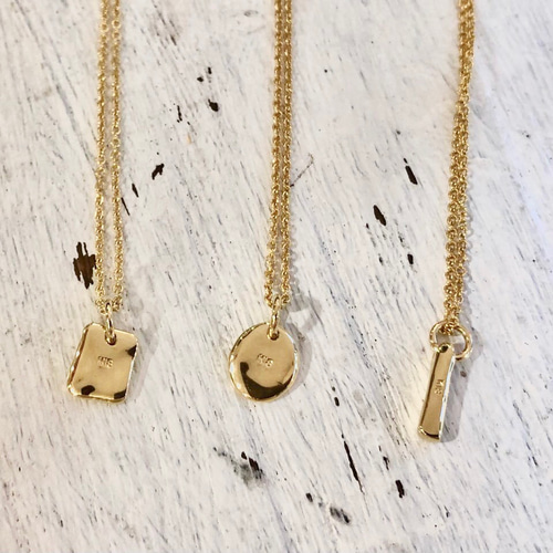 K18/一点物【円形】ミニプレートペンダント /No.00196280 ネックレス