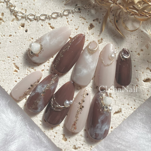 ニュアンスネイル 大人ネイル 冬ネイル ネイルチップ もやもやネイル