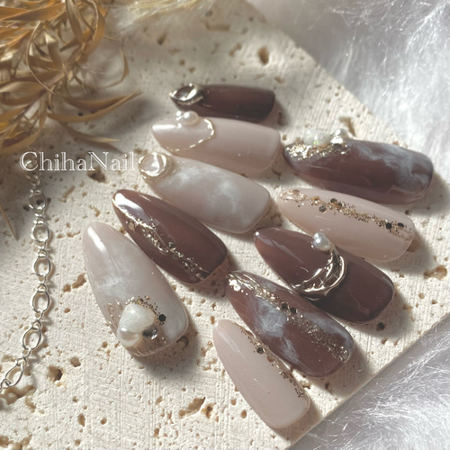 ニュアンスネイル 大人ネイル 冬ネイル ネイルチップ もやもやネイル