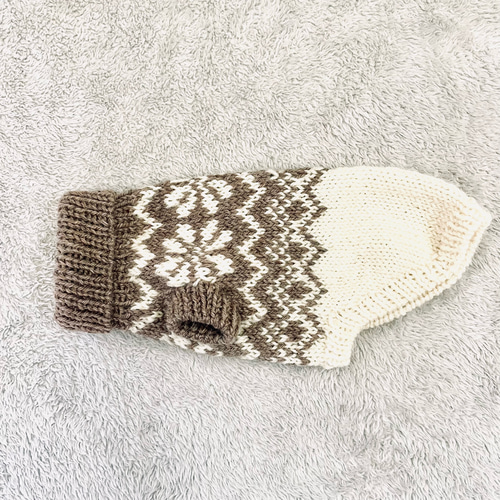 小型犬用手編み服 B e t t y 小型犬用手編みセーター☆モノトーン