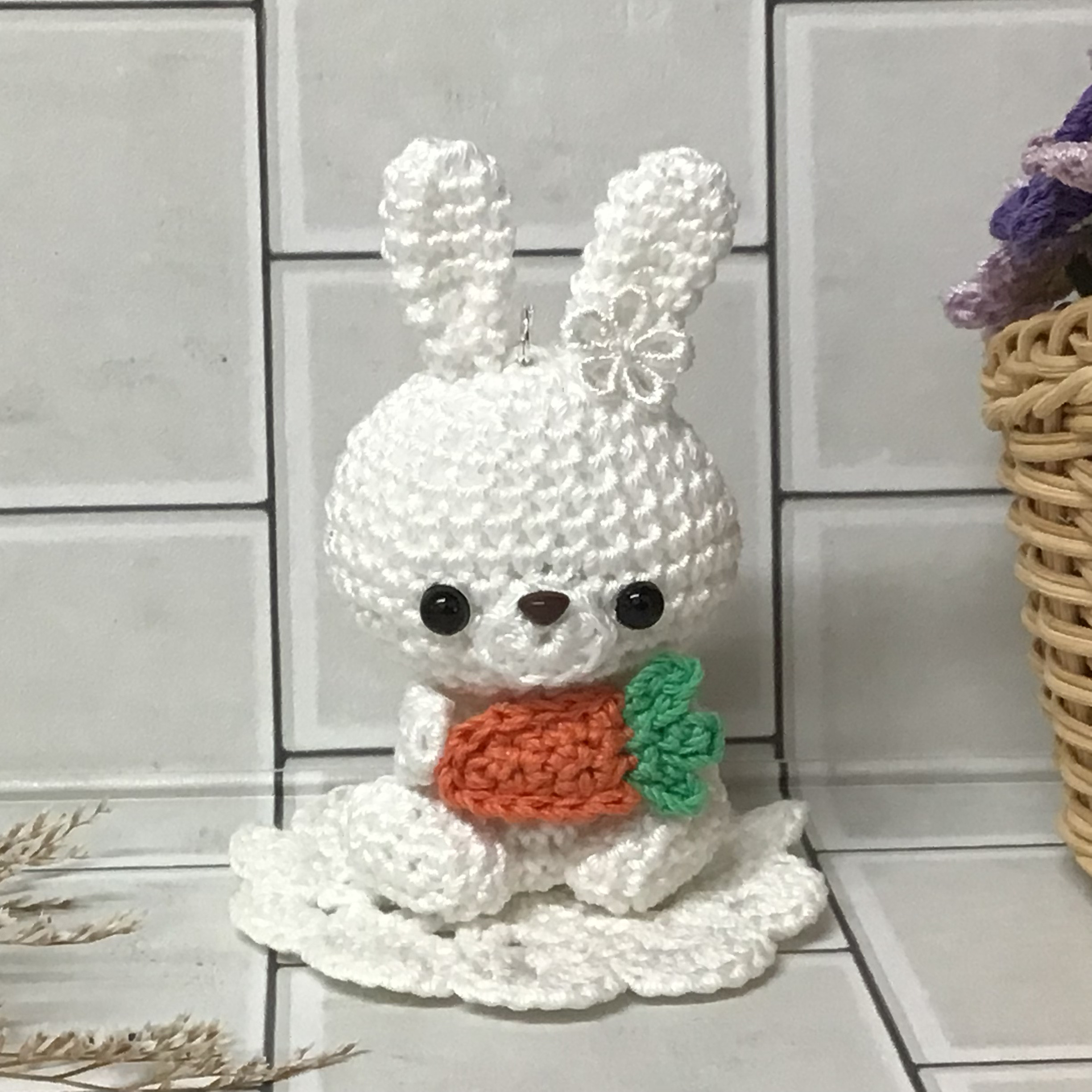 白様ご予約品　トイプーちゃん＆ファーヤーンのウサギさんあみぐるみ 白様ご予約品 トイプーちゃん＆ファーヤーンのウサギさん