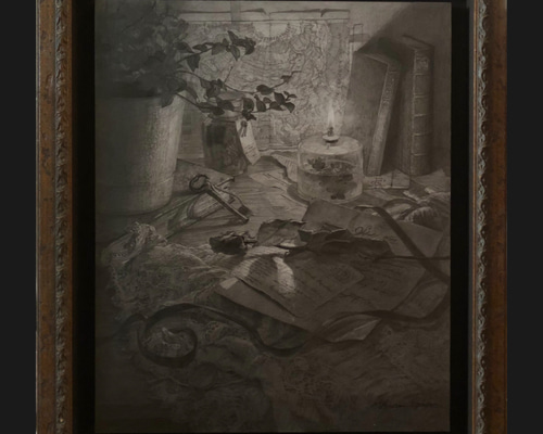 『Composition UH』 絵画・現代アート・鉛筆画・原画・額縁付 397272770ae2e4853f5a6d2e32be77