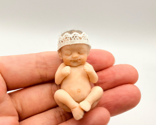 樹脂粘土ベビー おしゃぶりベビー 猫耳 樹脂粘土ベビー おしゃぶり