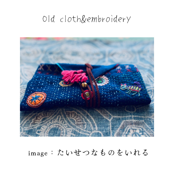 少数民族の古布と台湾花布、手刺繍のポーチ その他ケース 桂花…Kei-fua