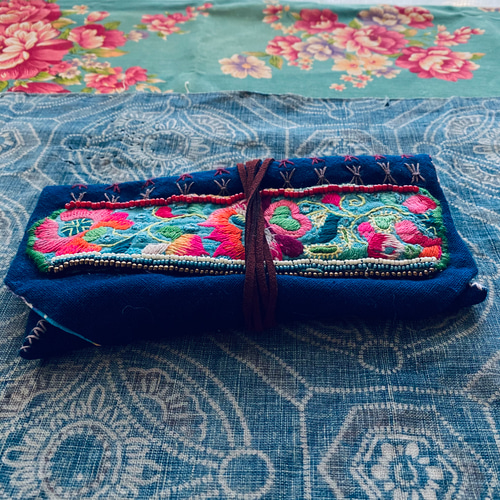 少数民族の古布と台湾花布、手刺繍のポーチ その他ケース 桂花…Kei-fua