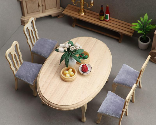 オビツ11 OB11 1/12ドール家具 ミニ家具 木製テーブル 木製椅子 ドール