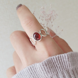ヘソナイト ガーネット リング 指輪 Ring フリーサイズ オレンジ 