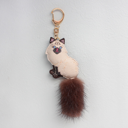 ハンドメイド　作家様　ネコ　シャムネコ　バッグチャーム　チャーム　マスコット ハンドメイド 作家様 ネコ シャムネコ バッグチャーム チャーム