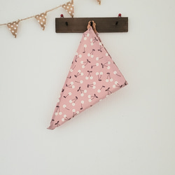 130cm～140cm 子供用 エプロン&三角巾(さくらんぼ柄 ピンク) 2枚目の画像