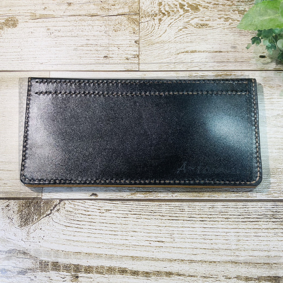 本革製ひたすら薄い長財布　片面カードポケット 1枚目の画像