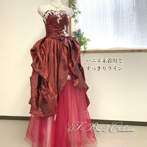 エメラルドグリーン　姫系　プリンセス　上品なカラードレス　花嫁衣装　舞台衣装 カラードレス ウエディングドレス ワインレッド グリーン お姫様