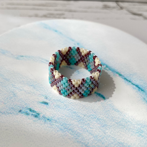 14号 限定 ひし形 ビーズ リング 指輪・リング イロサチ 通販 15168448