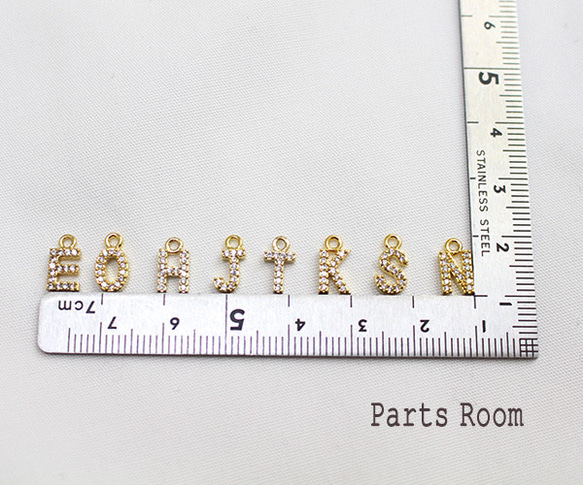 [數量有限] [1 piece] Cubic initial charm [N] [Gold] -mt-3863 第3張的照片