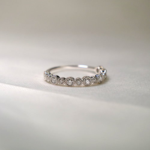 ◇受注制作◇ファッショリング ハーフエタニティリング ダイヤモンド