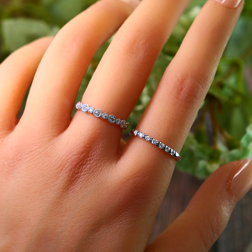 ◇受注制作◇ファッショリング ハーフエタニティリング ダイヤモンド