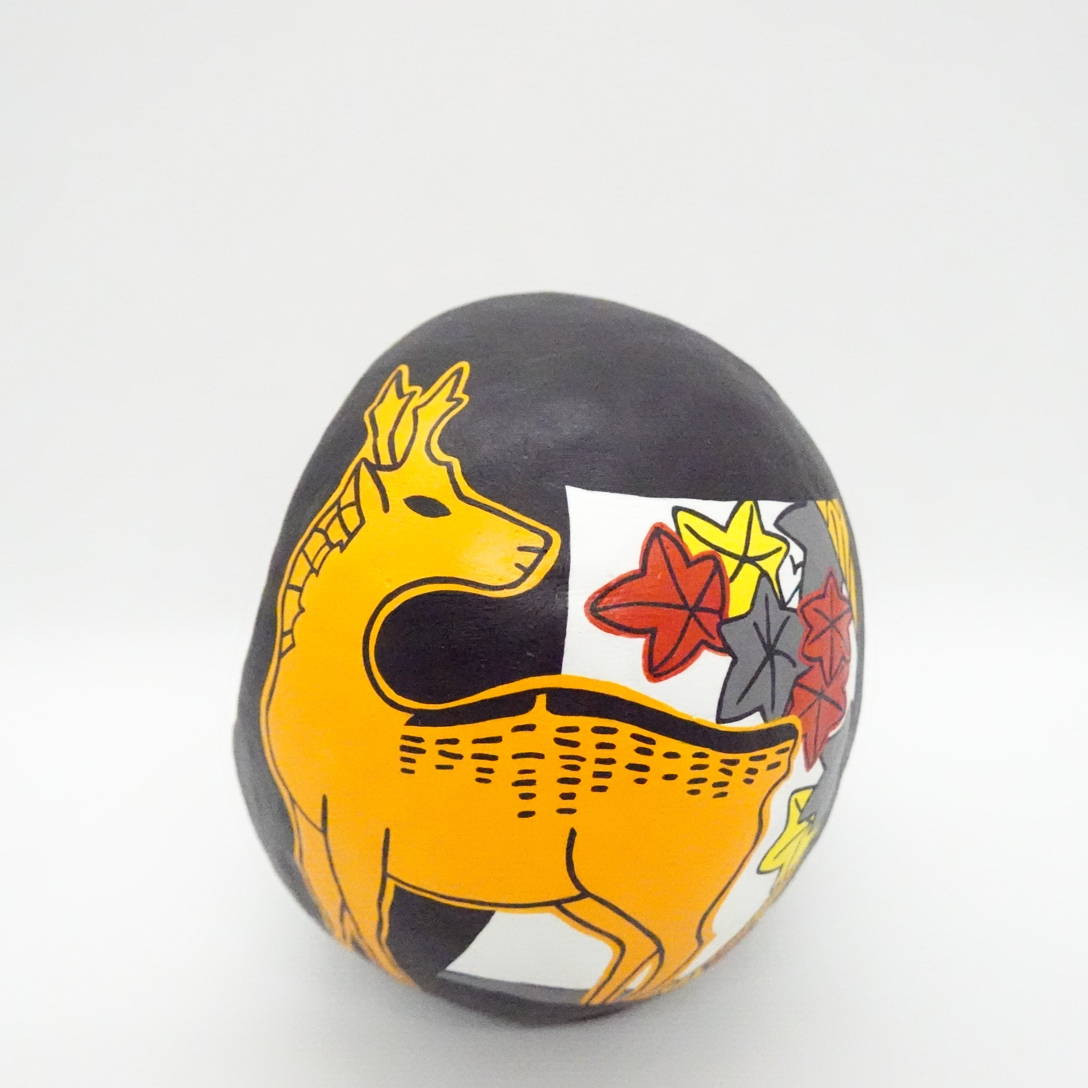 【だるま中】花札だるま 鹿に紅葉