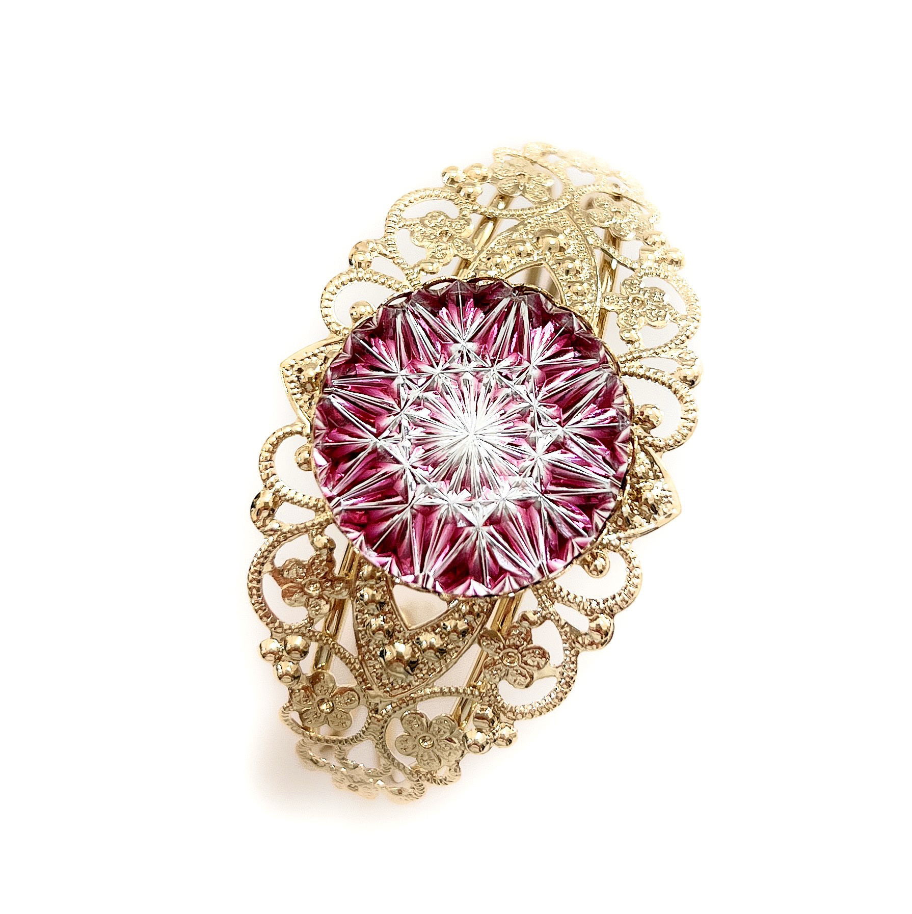 東京切子バングル　ひまわり　金赤・ゴールド