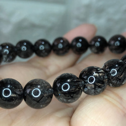 天然高品黑髮晶手珠  極上ブラックルチルブレスレット Black Rutilated Quartz 第9張的照片