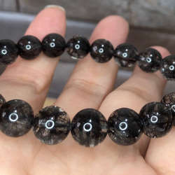 天然高品黑髮晶手珠  極上ブラックルチルブレスレット Black Rutilated Quartz 第8張的照片