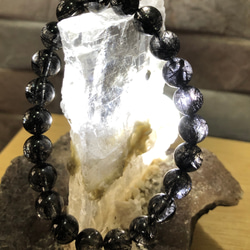 天然高品黑髮晶手珠  極上ブラックルチルブレスレット Black Rutilated Quartz 第5張的照片