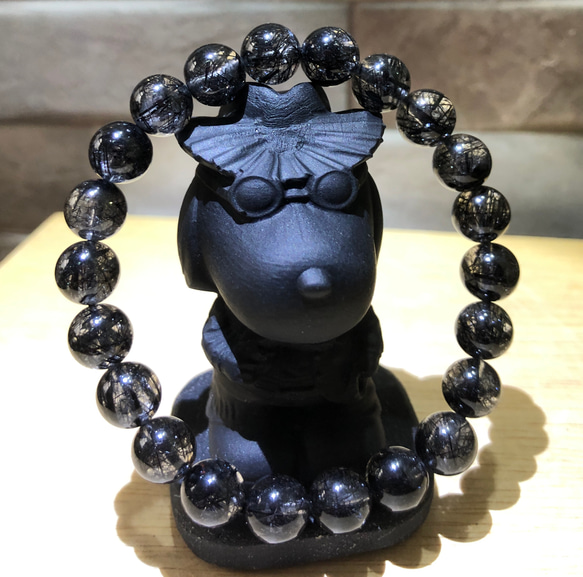 天然高品黑髮晶手珠  極上ブラックルチルブレスレット Black Rutilated Quartz 第16張的照片