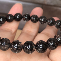 天然高品黑髮晶手珠  極上ブラックルチルブレスレット Black Rutilated Quartz 第10張的照片