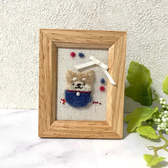 もふもふアニマルの額飾り・柴犬【羊毛フェルト刺繍】 フォト