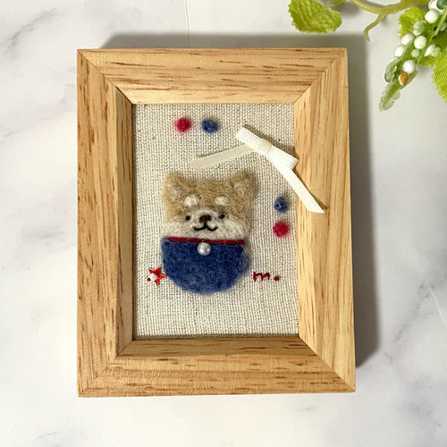 もふもふアニマルの額飾り・柴犬【羊毛フェルト刺繍】 フォト