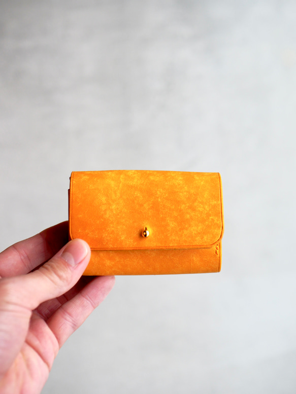 【高級革】ギボシ金具のミニ財布　プエブロレザー　財布　本革　コンパクト財布 3枚目の画像
