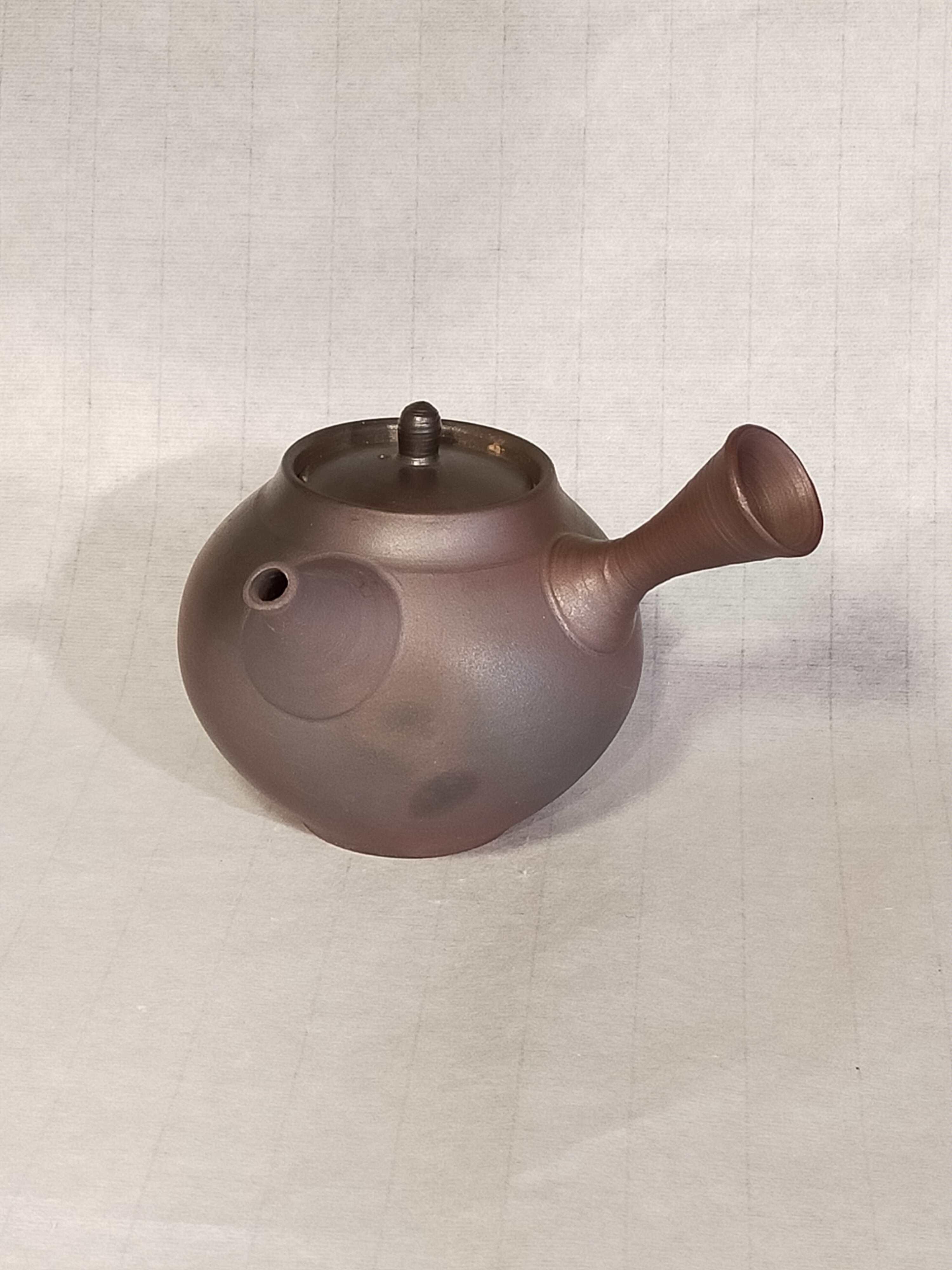３、炭化窯変焼き締め茶注(木箱付き）