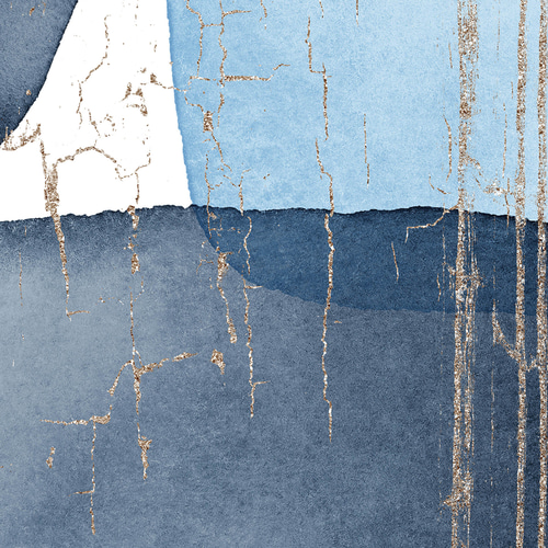 ブルーゴールド抽象アート水彩画モダンインテリアデザイン北欧風アート