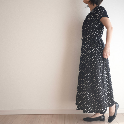 水玉ガーゼのワンピース 半袖 NO.255 ワンピース Mauve pink