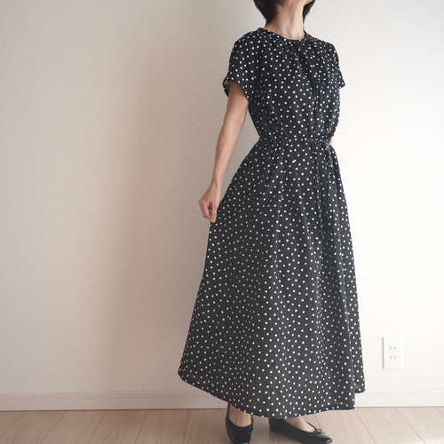 水玉ガーゼのワンピース 半袖 NO.255 ワンピース Mauve pink
