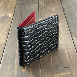 藍染 クロコダイル マネークリップ 藍 マネークリップ CUERO DELICADO