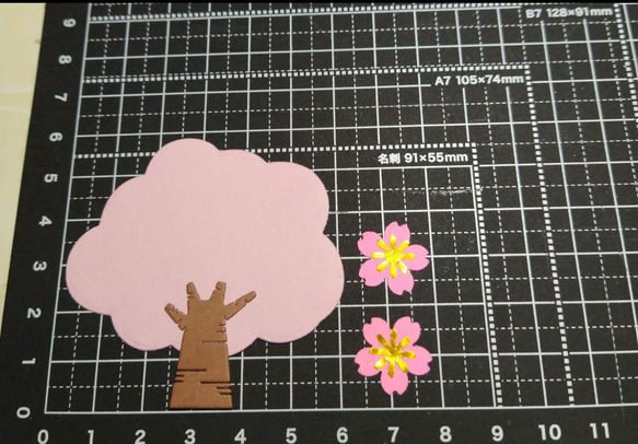 ダイカット 桜の木10枚と桜30枚セット クラフトパンチ アルバム コラージュ 2枚目の画像