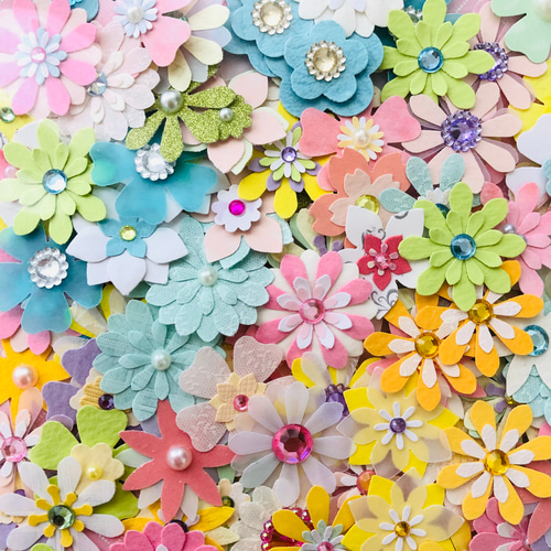 ペーパークラフト＊中くらいのお花達セット＊パステル系セット