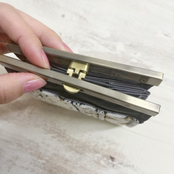 洋裁の先生が作る【お財布】インド刺繍リボン　折り財布　ミニ　がま口　文鎮　 8枚目の画像