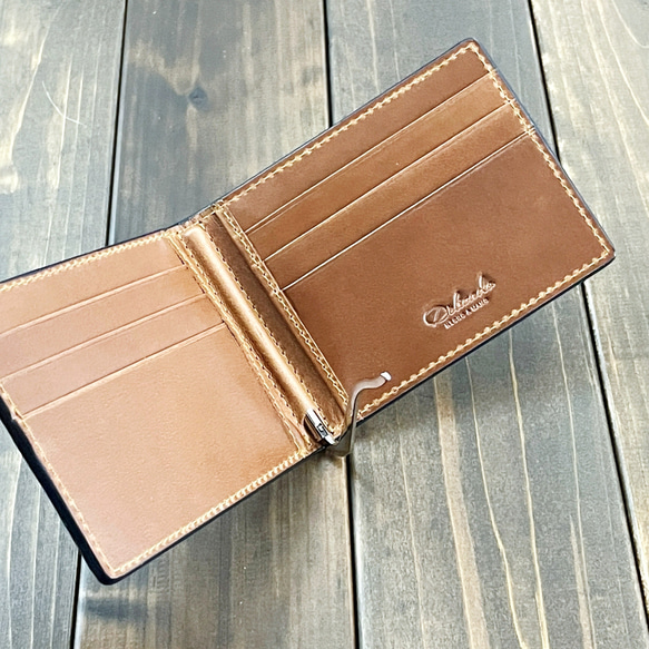 HORWEEN シェルコードバン × クロムエクセル マネークリップ 9枚目の画像