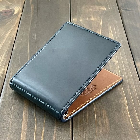 HORWEEN シェルコードバン × クロムエクセル マネークリップ 2枚目の画像