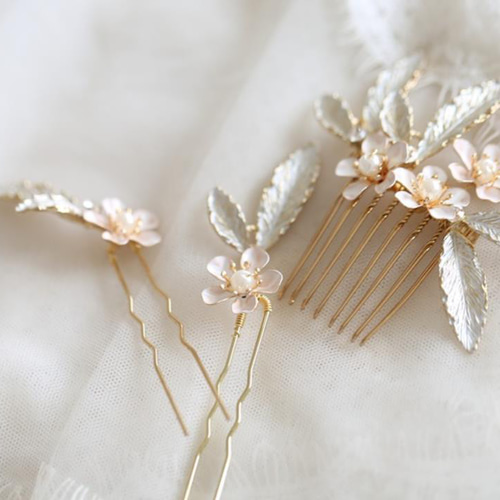 NEW 3点セット！ヘアアクセサリー ウェディング 結婚式 髪飾り 9/23